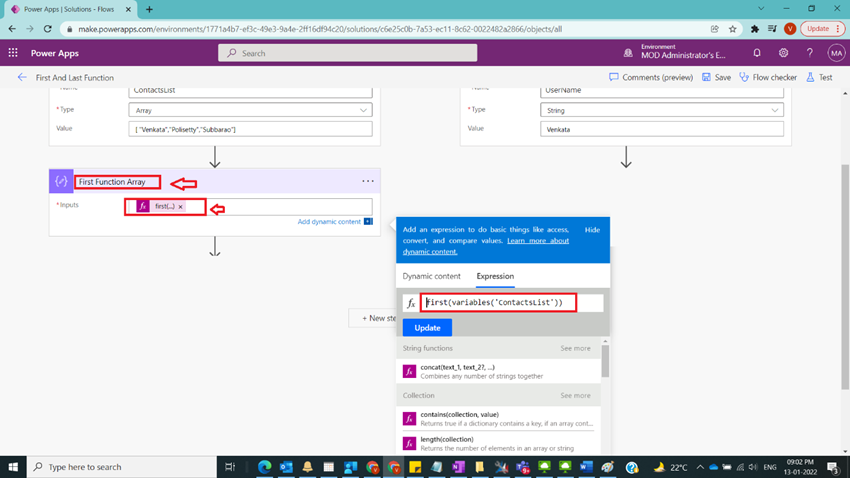 Usage of First & Last Function in Power Automate